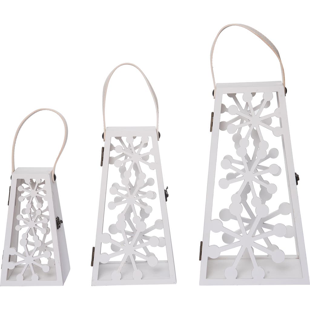 Transpac Silver Christmas Lantern Set Of 3 Decorative Candle Holders