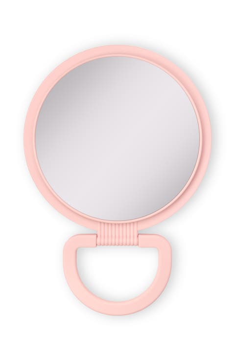 Dual-Sided Hanging Handheld Mirror in Soft-Touch