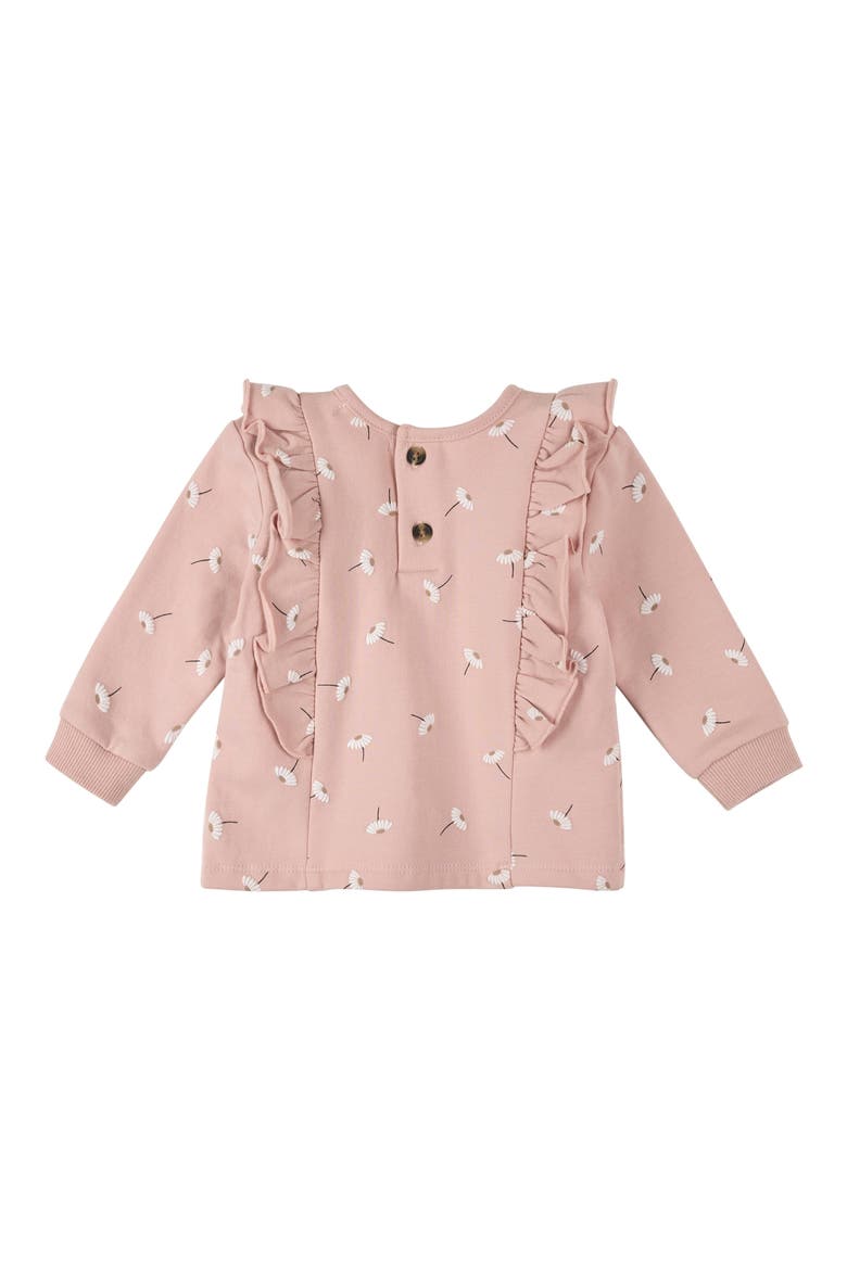 Daisy Print Cotton Ruffle Sweatshirt & Joggers Set, Alternate, color, PNK-PINK