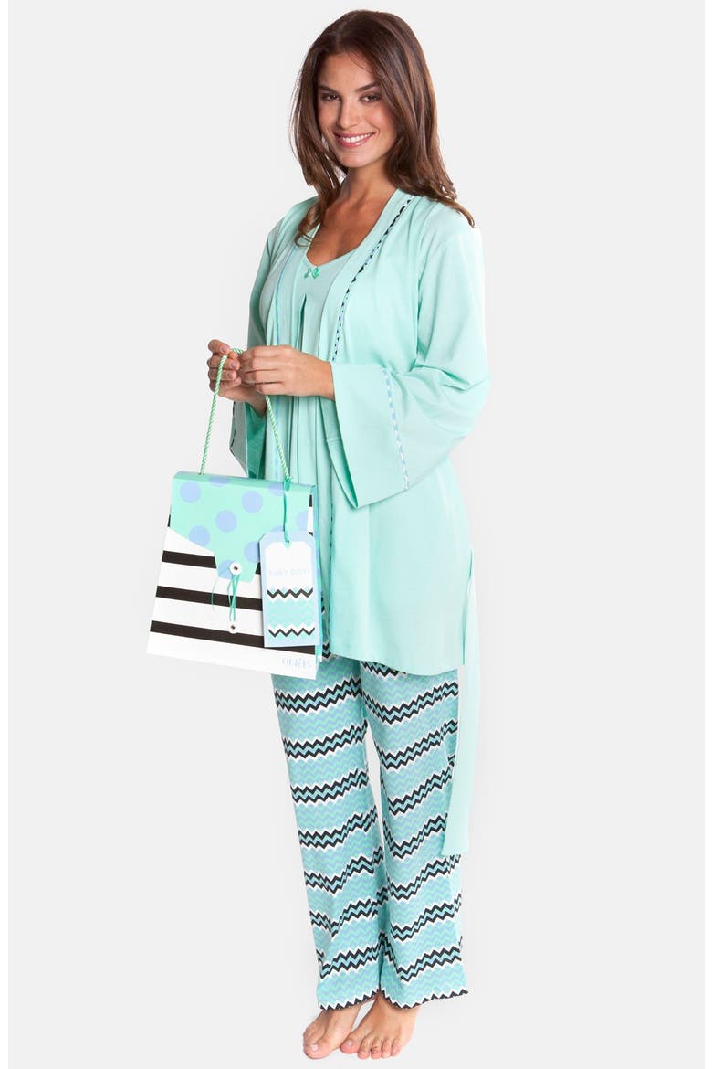 Four-Piece Maternity Sleepwear Gift Set, Alternate, color, MINT