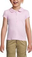 Lands' End Girls Short Sleeve Peter Pan Collar Polo Shirt