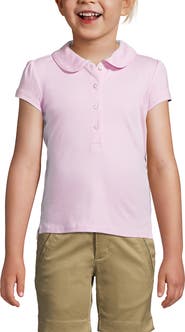Lands' End Girls Short Sleeve Peter Pan Collar Polo Shirt