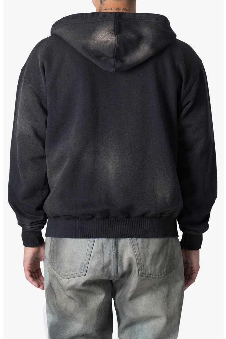 Basic Faded Cotton Zip-Up Hoodie, Alternate, color, WASHED BLACK