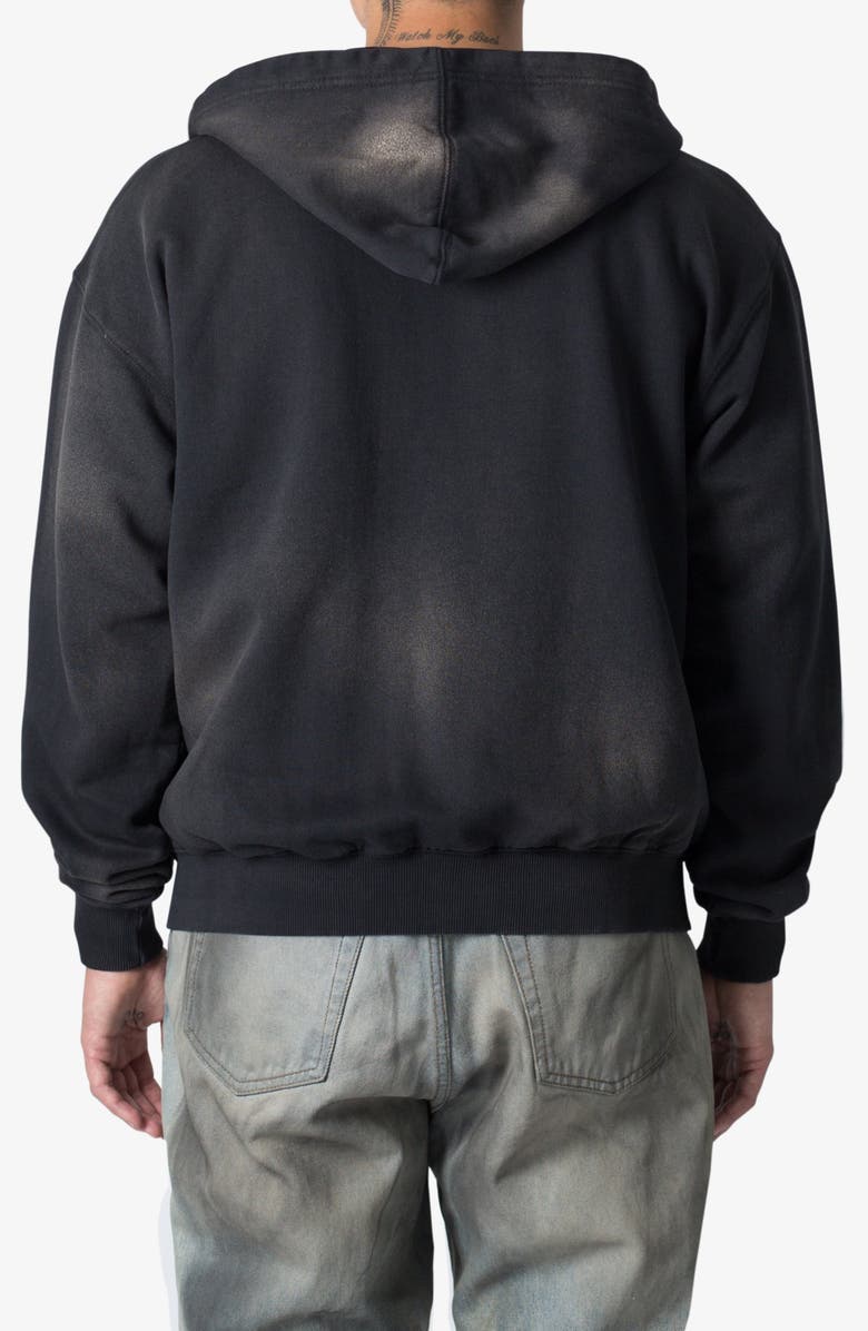 mnml Basic Faded Cotton Zip-Up Hoodie, Alternate, color, Washed Black
