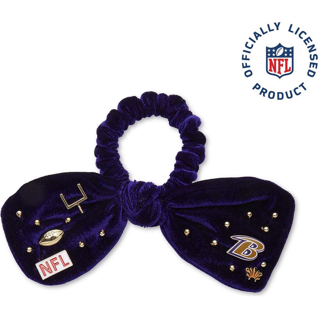 Lele Sadoughi Baltimore Ravens Bow Scrunchie In Blue