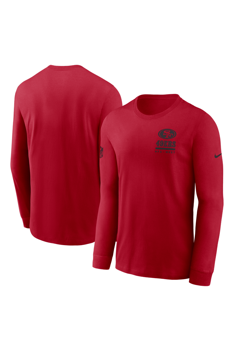 Men's Nike Scarlet San Francisco 49ers Sideline Performance Long Sleeve T-Shirt, Alternate, color, Scarlet