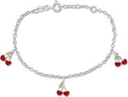 DELMAR Cherry Enamel Charm Bracelet