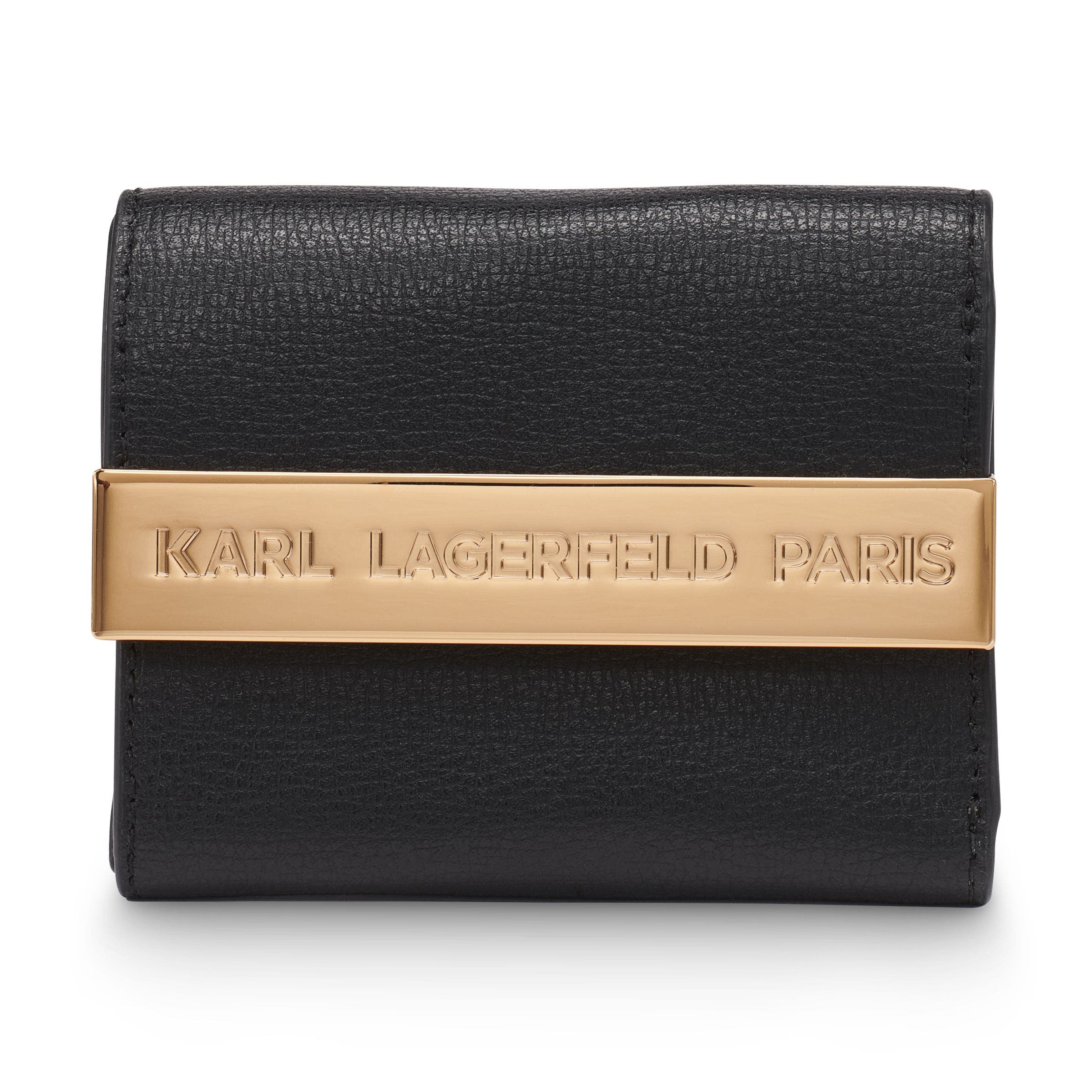 KARL LAGERFELD PARIS Jacqueline Wallet, Main, color, Black/Gold