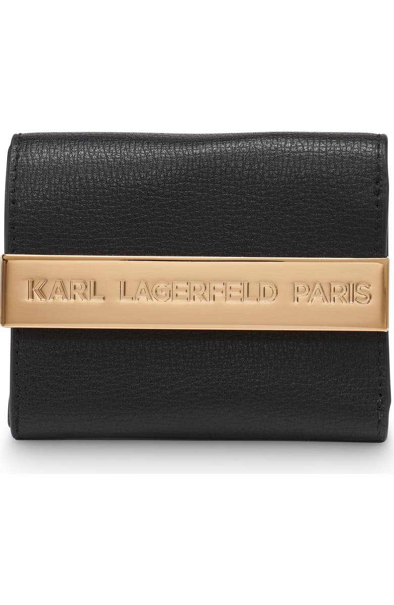 KARL LAGERFELD PARIS Jacqueline Wallet, Main, color, Black/Gold