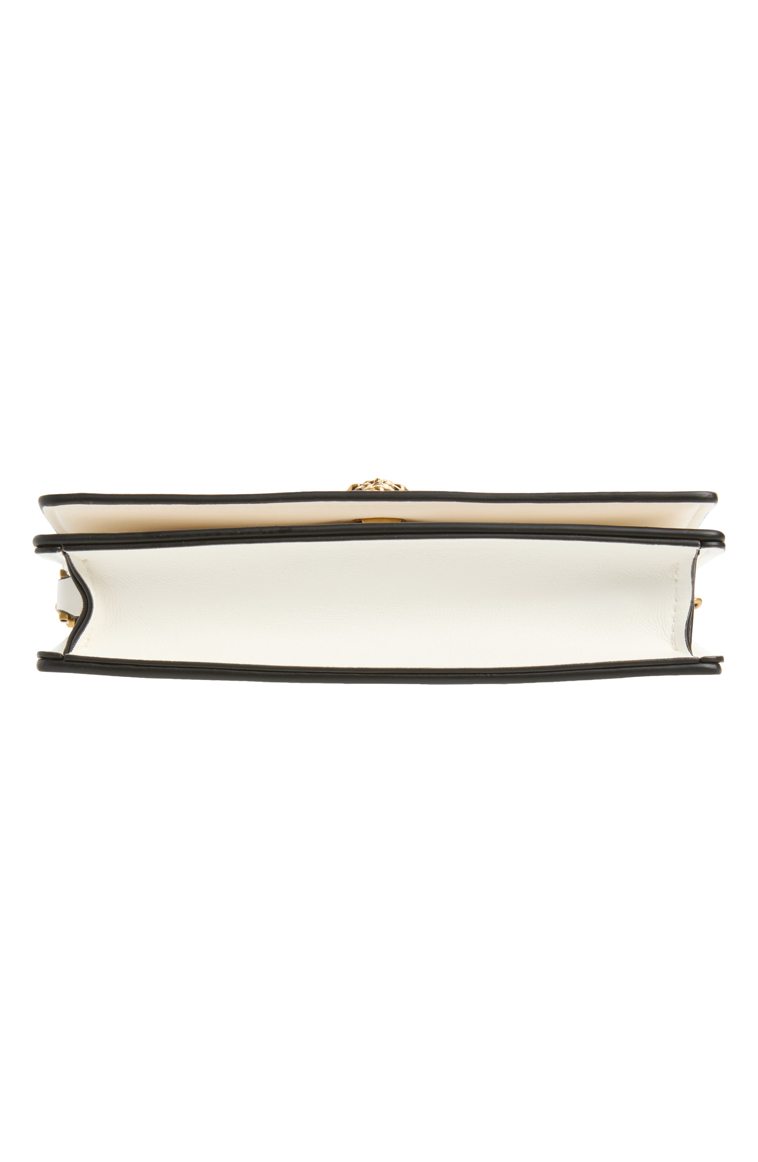 Leather Clutch, Alternate, color, WHITE/BLACK-GOLD 82