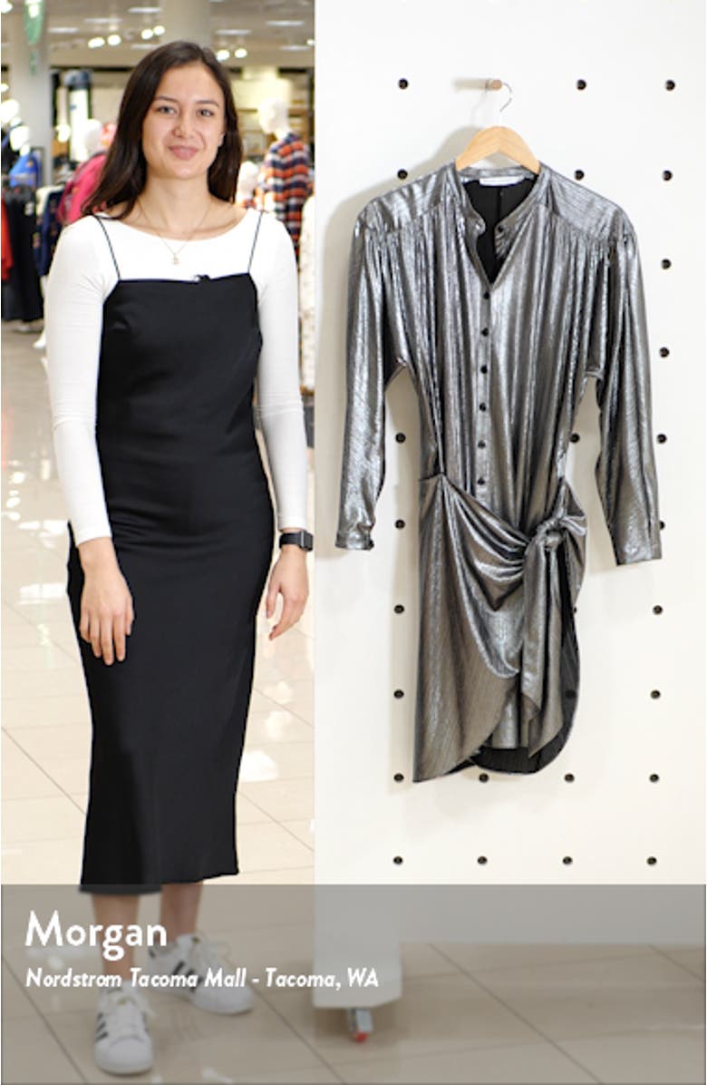 Willow Metallic Long Sleeve Shirtdress, sales video thumbnail