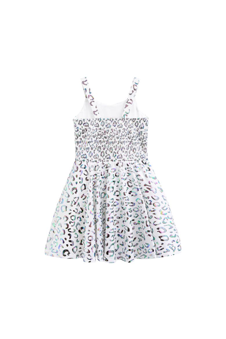 Arlisse Holographic Leopard Dress, Alternate, color, White