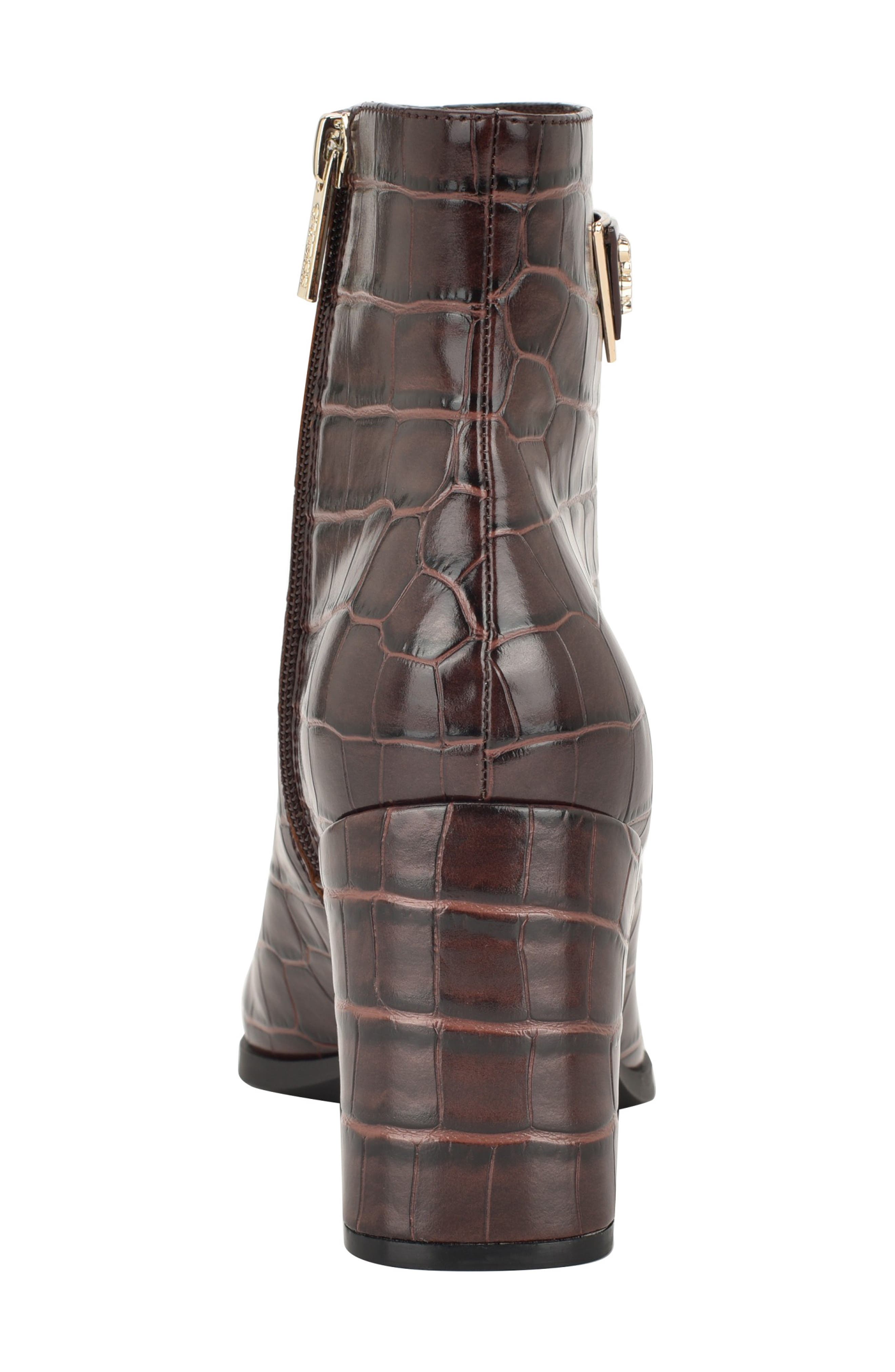 GUESS Lusera Pointed Toe Bootie, Alternate, color, Dark Brown