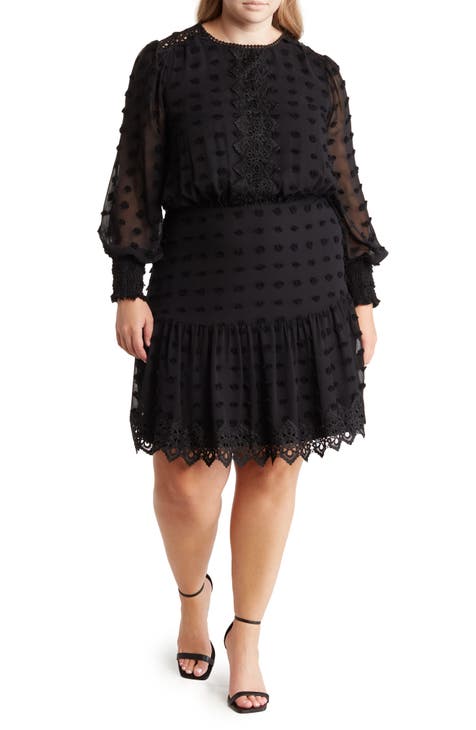 Rina Lace Long Sleeve Dress (Plus)