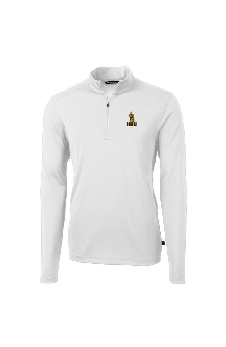 Cutter & Buck Men's Cutter & Buck White Northern Arizona Lumberjacks Team Big & Tall Virtue Eco Pique Recycled Quarter-Zip Pullover Top, Alternate, color,
