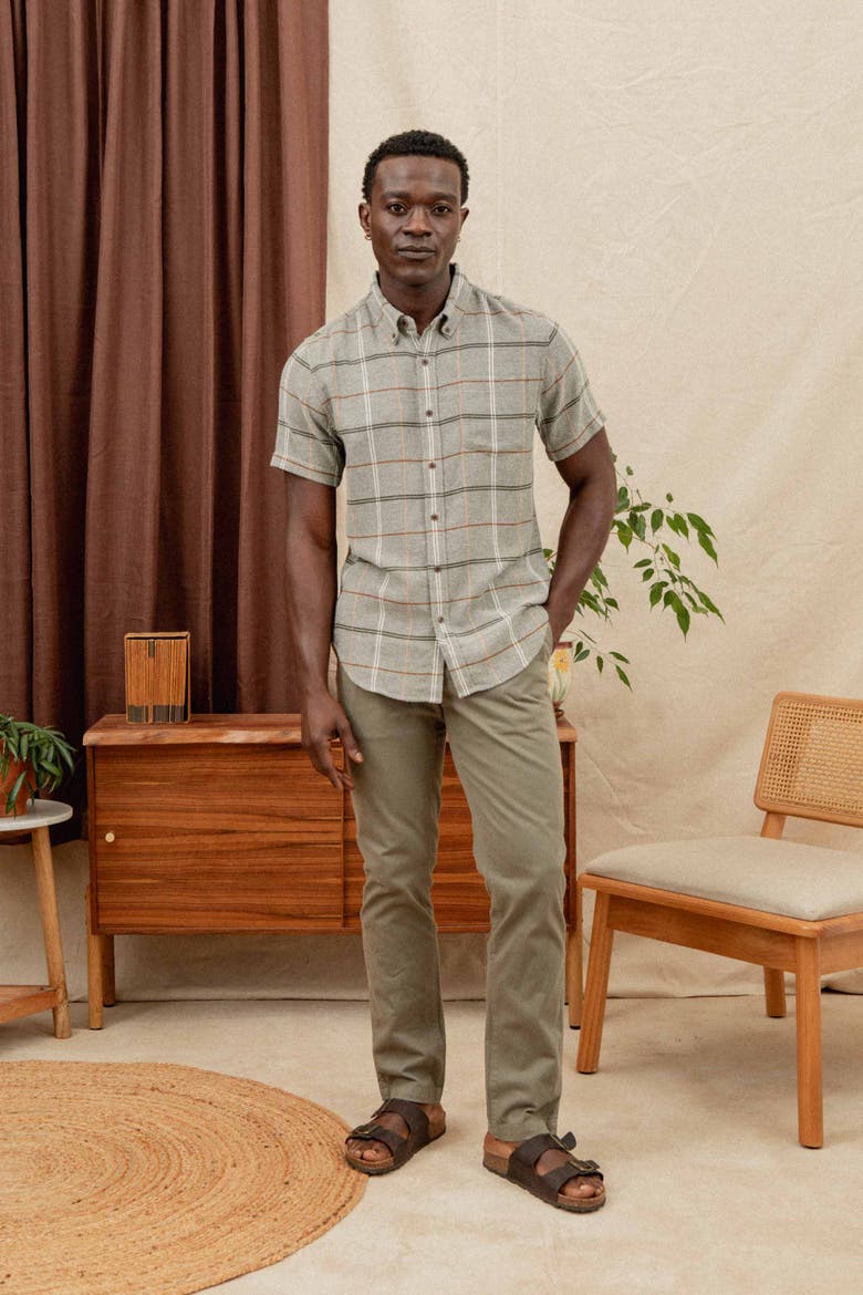 Jordan Slim Shirt, Alternate, color, Olive Ember Grid