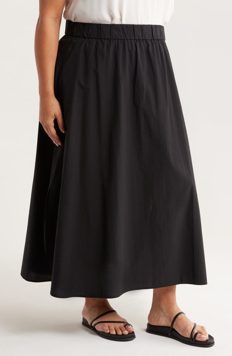 Eileen Fisher Organic Cotton Poplin Maxi Skirt, Alternate, color, 