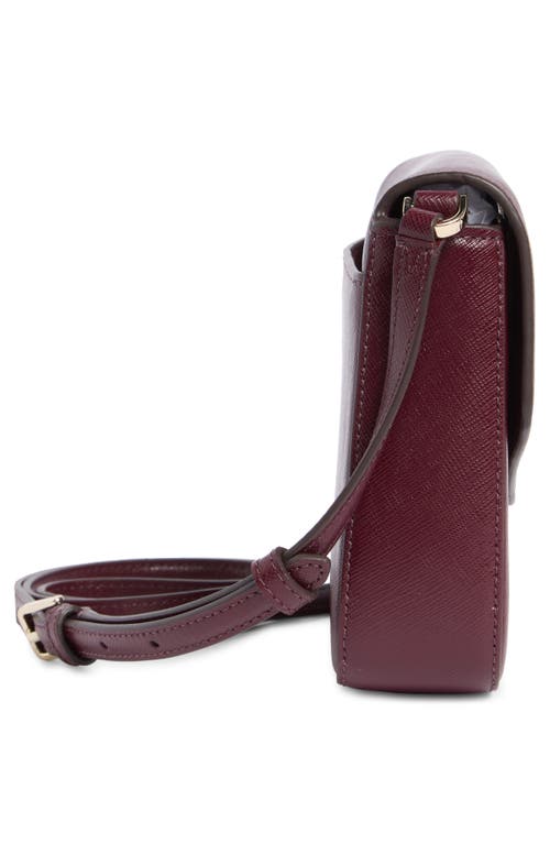 Kate Spade New York Envelope Flap Leather Crossbody Bag In Burgundy