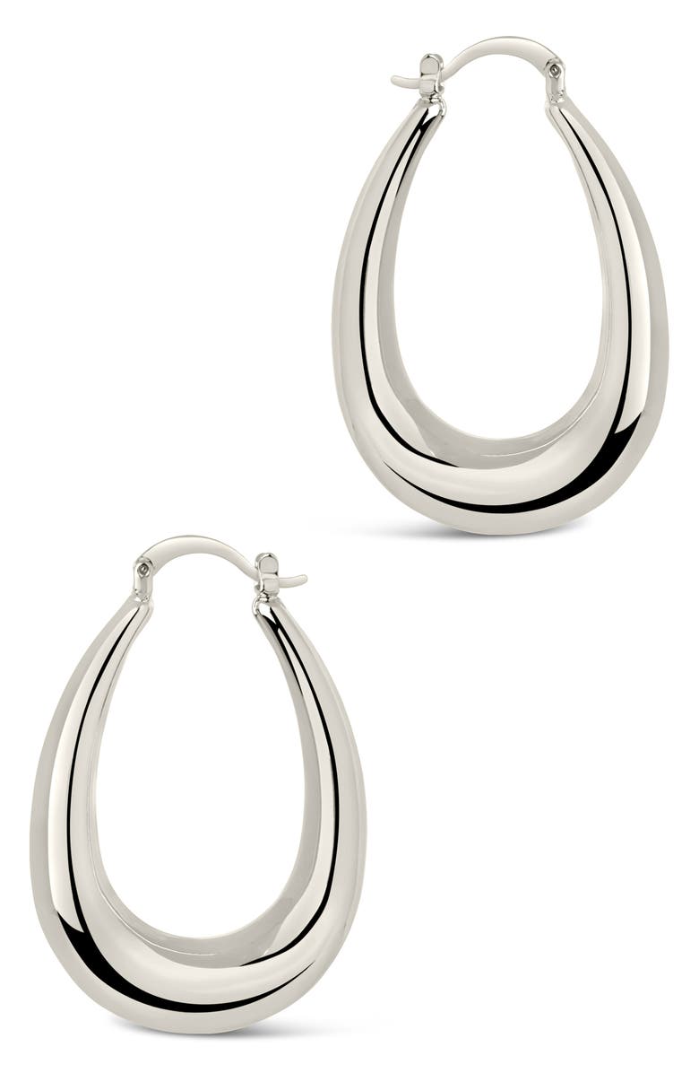 Sterling Forever Marina Hoop Earrings, Alternate, color, 