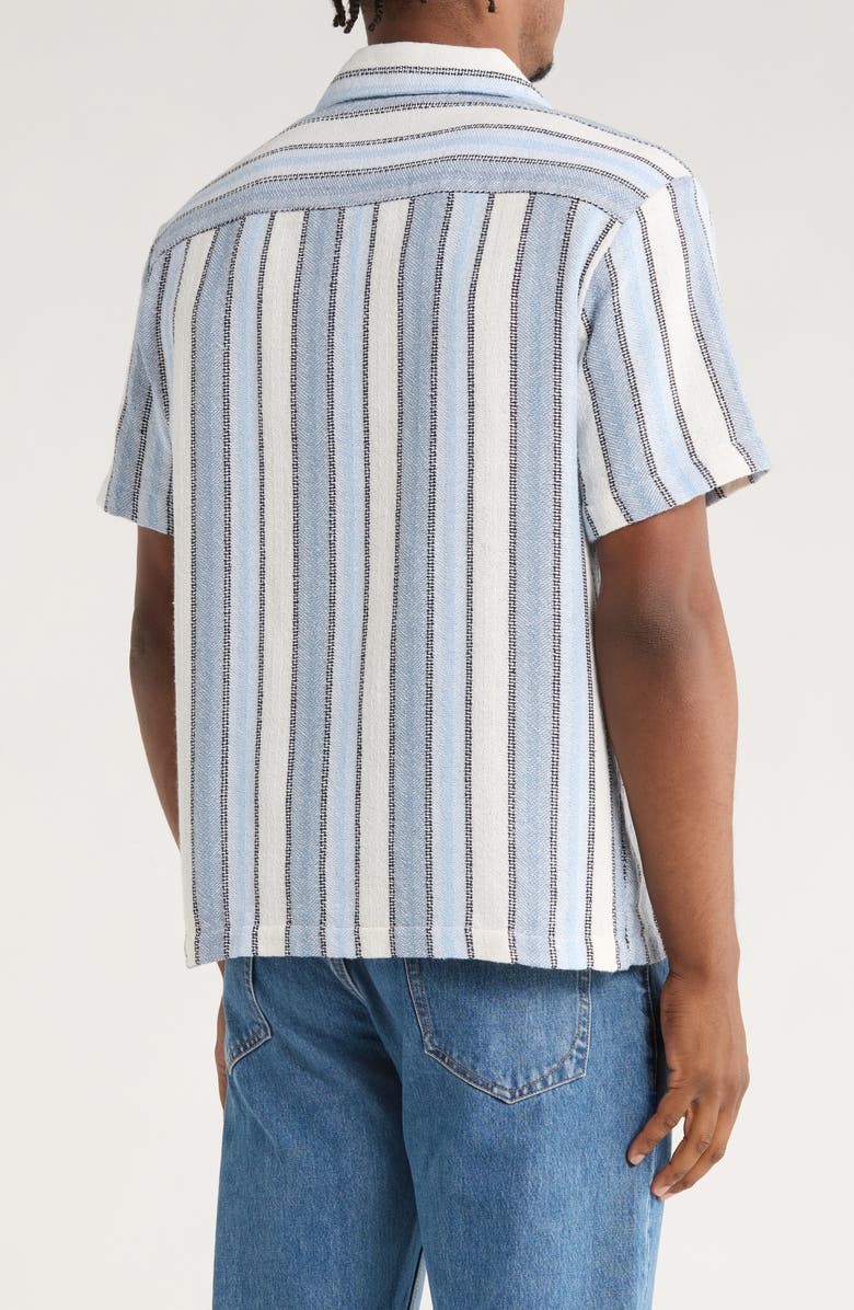 Cactus Man Relaxed Fit Stripe Textured Camp Shirt, Alternate, color, L.blue