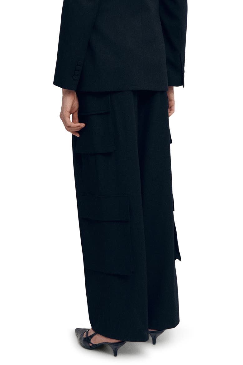 Pleated Cargo Pants, Alternate, color, BLACK