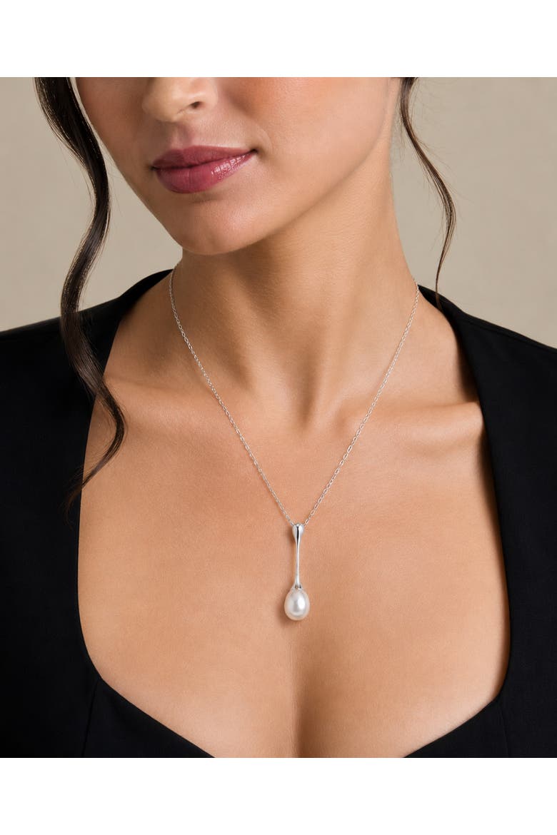 Freshwater Pearl Long Teardrop Pendant, Alternate, color, White Pearl