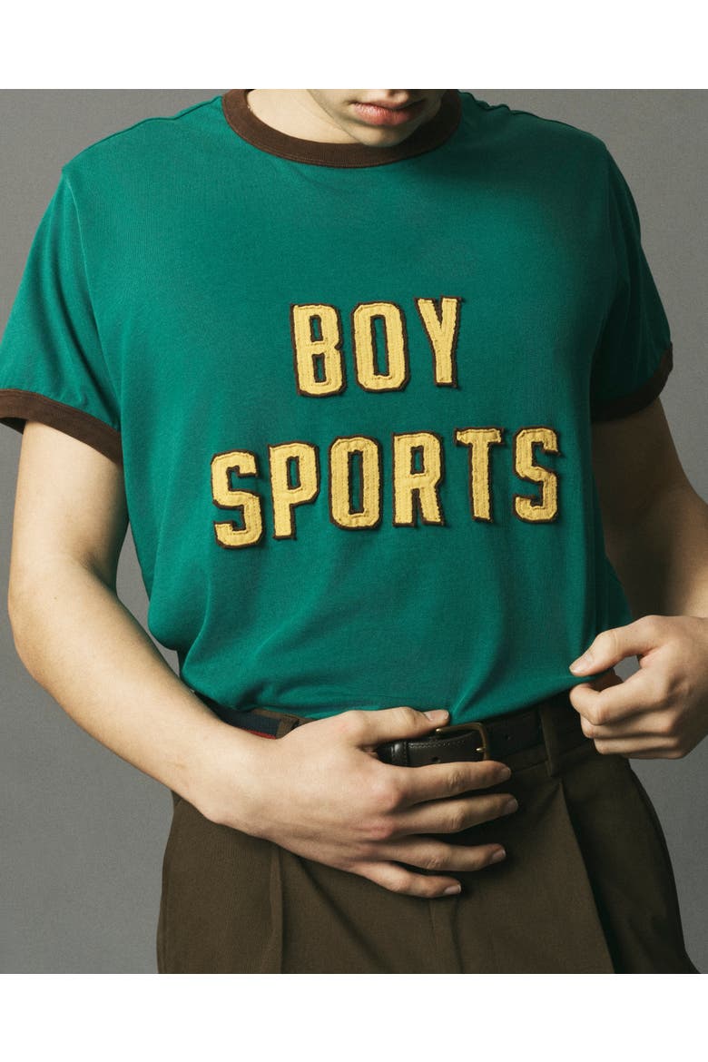 Boy Sports Ringer Tee, Alternate, color, Lorien Green