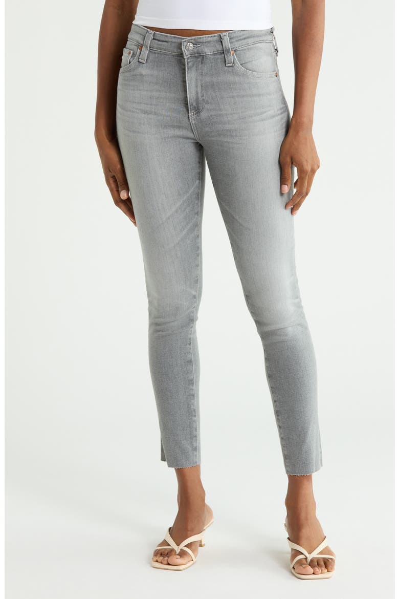 Farrah High Waist Raw Hem Ankle Skinny Jeans, Main, color, 20 YEARS HIDDEN TREASURE