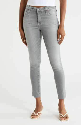 Farrah High Waist Raw Hem Ankle Skinny Jeans