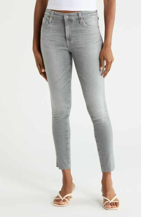 Farrah High Waist Raw Hem Ankle Skinny Jeans