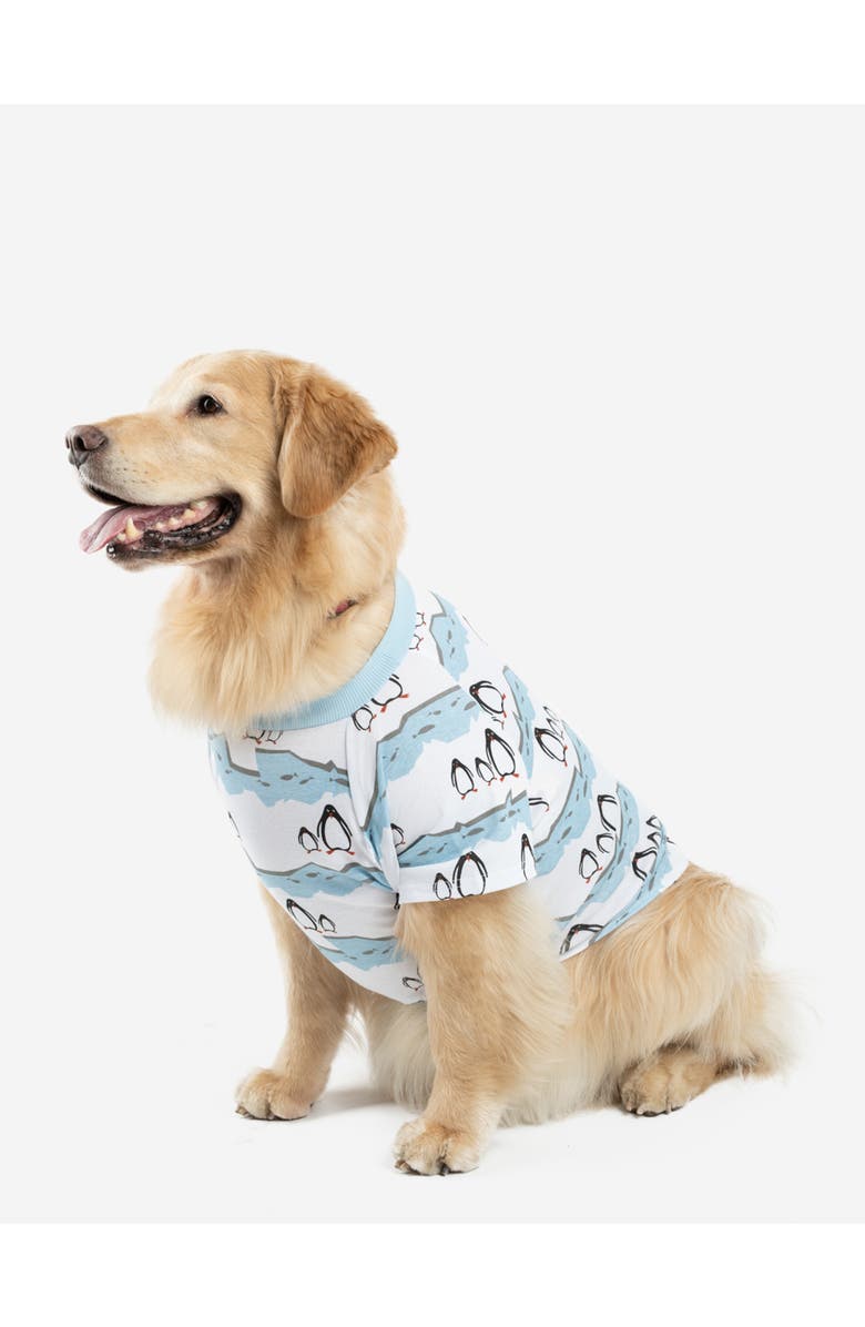 Leveret Dog Cotton Matching Family Holiday Pajamas, Main, color, Penguin