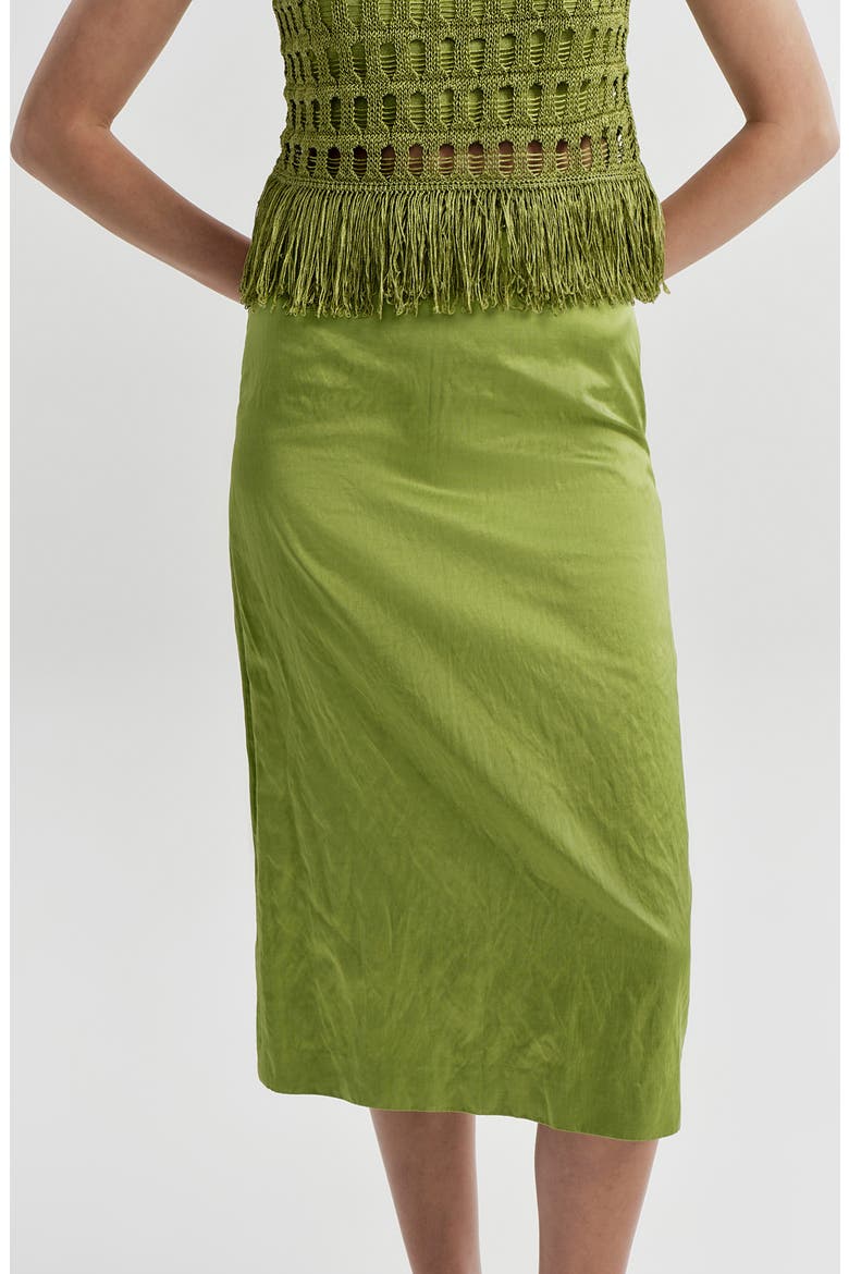 Phoebe Metallic Midi Skirt, Alternate, color, MEADOW GREEN