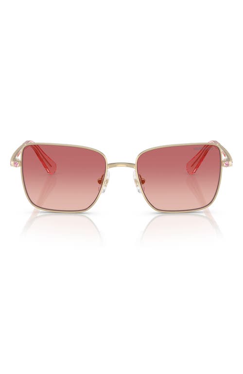 Swarovski 53mm Gradient Round Sunglasses In Pale Gold