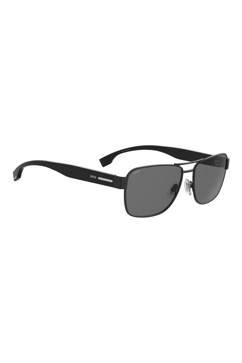 60mm Aviator Sunglasses, Alternate, color, BLACK