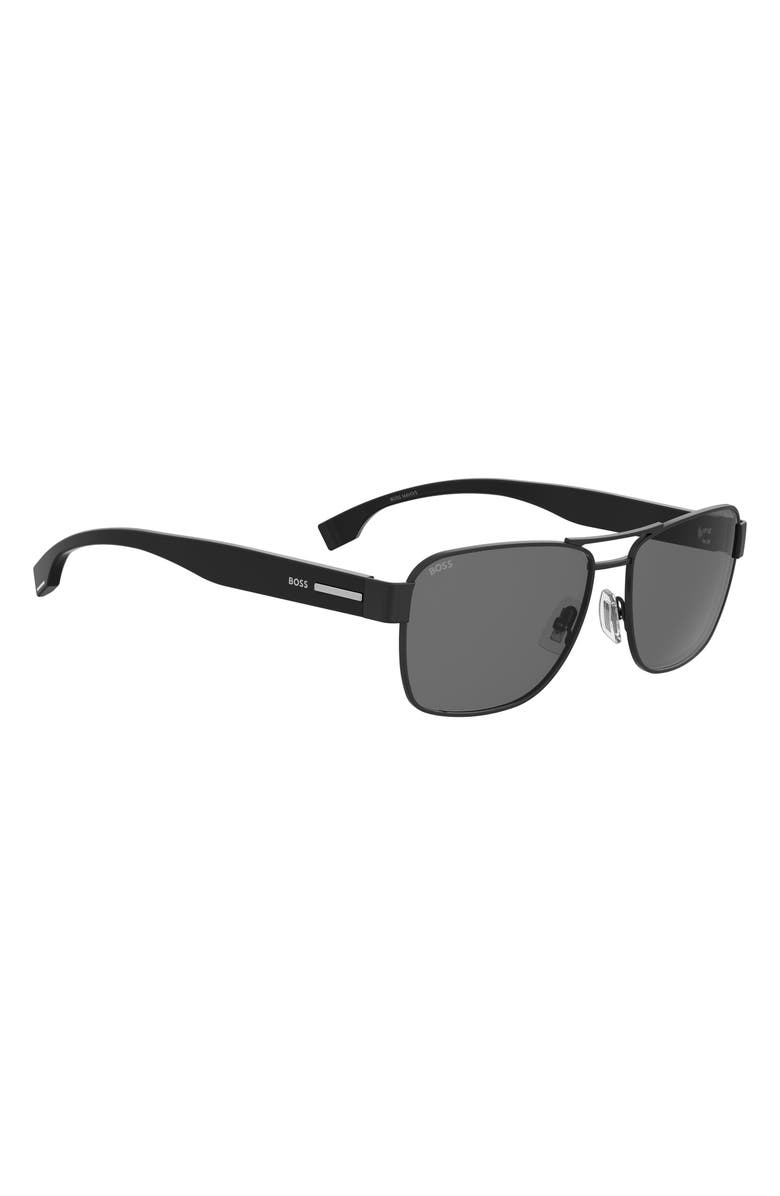 BOSS 60mm Aviator Sunglasses, Alternate, color, Black