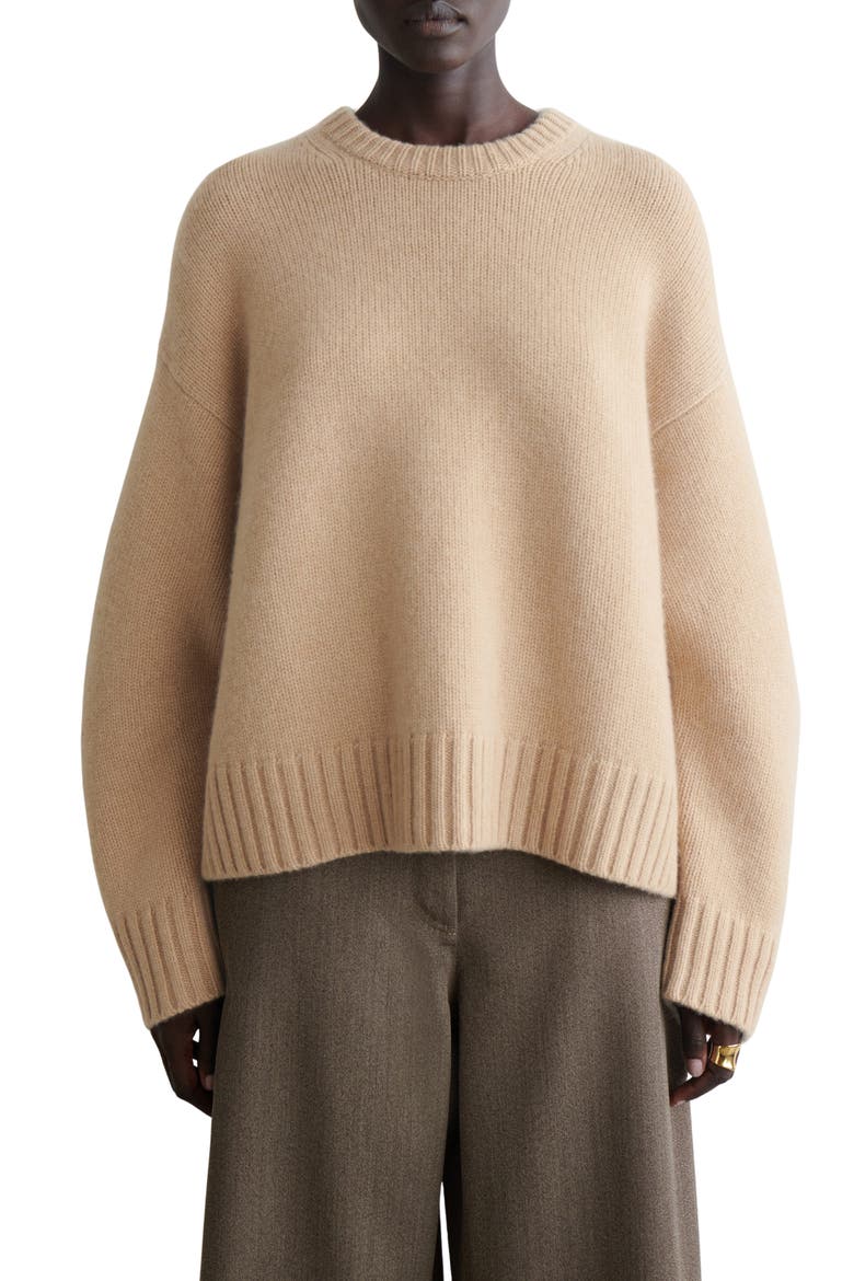 Chunky Cashmere Sweater, Main, color, BEIGE MEDIUM DUSTY