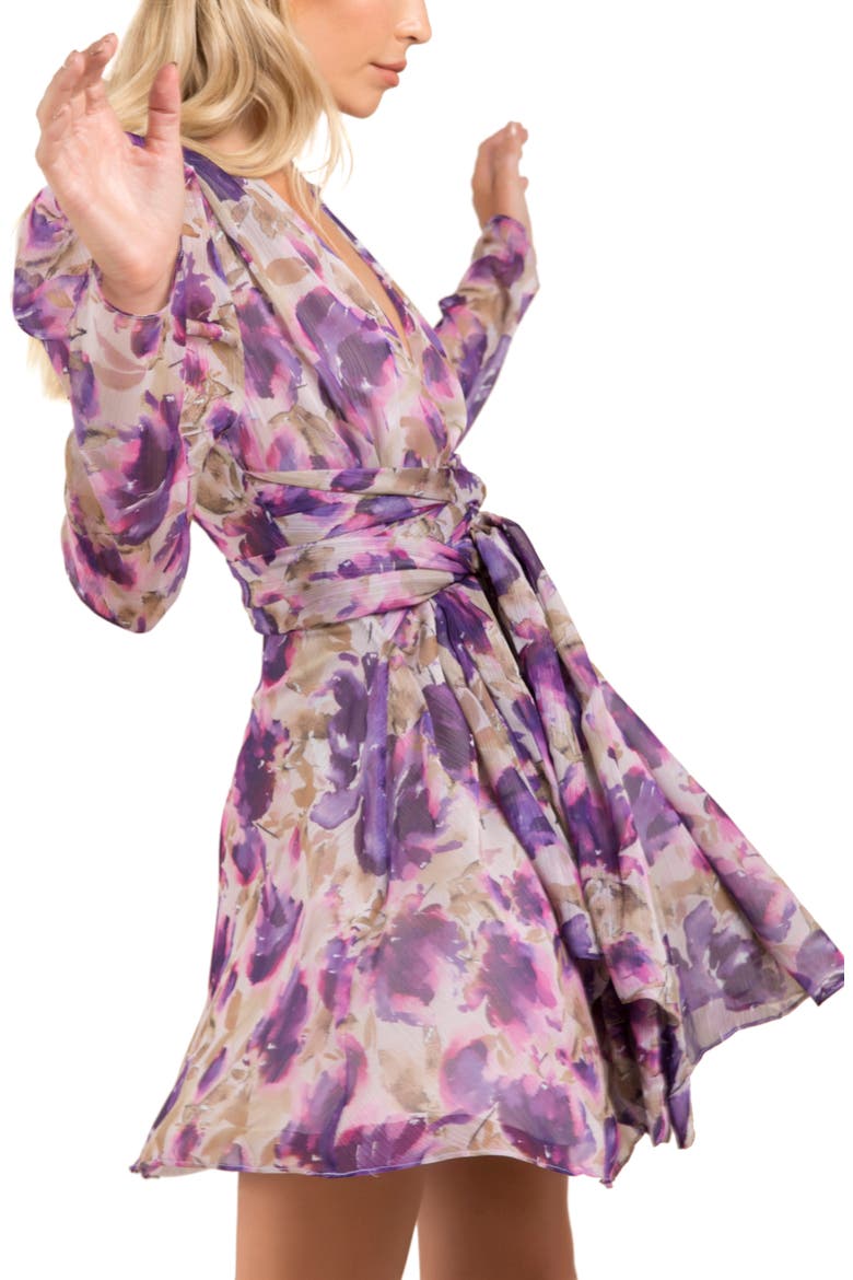 MISHA Nikita Floral Long Sleeve Dress, Alternate, color, FLORAL