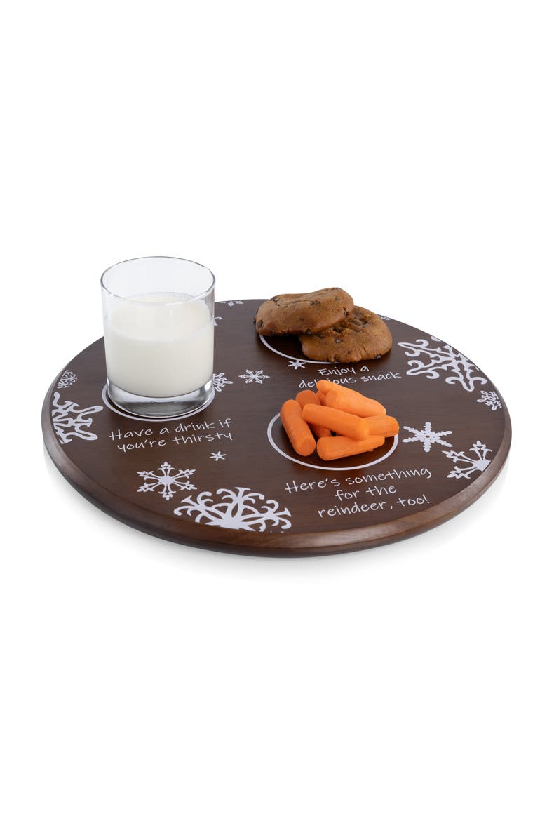 Dear Santa Milk & Cookies Serving Tray, Alternate, color, Stained Parawood