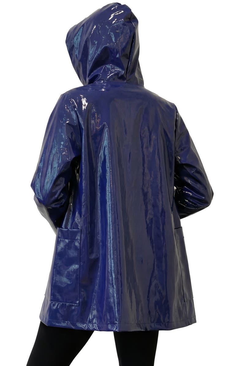 Mycra Pac Hooded Rain Slicker, Alternate, color, Ink