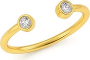 GABI RIELLE Double Bezel Set Cubic Zirconia Open Ring