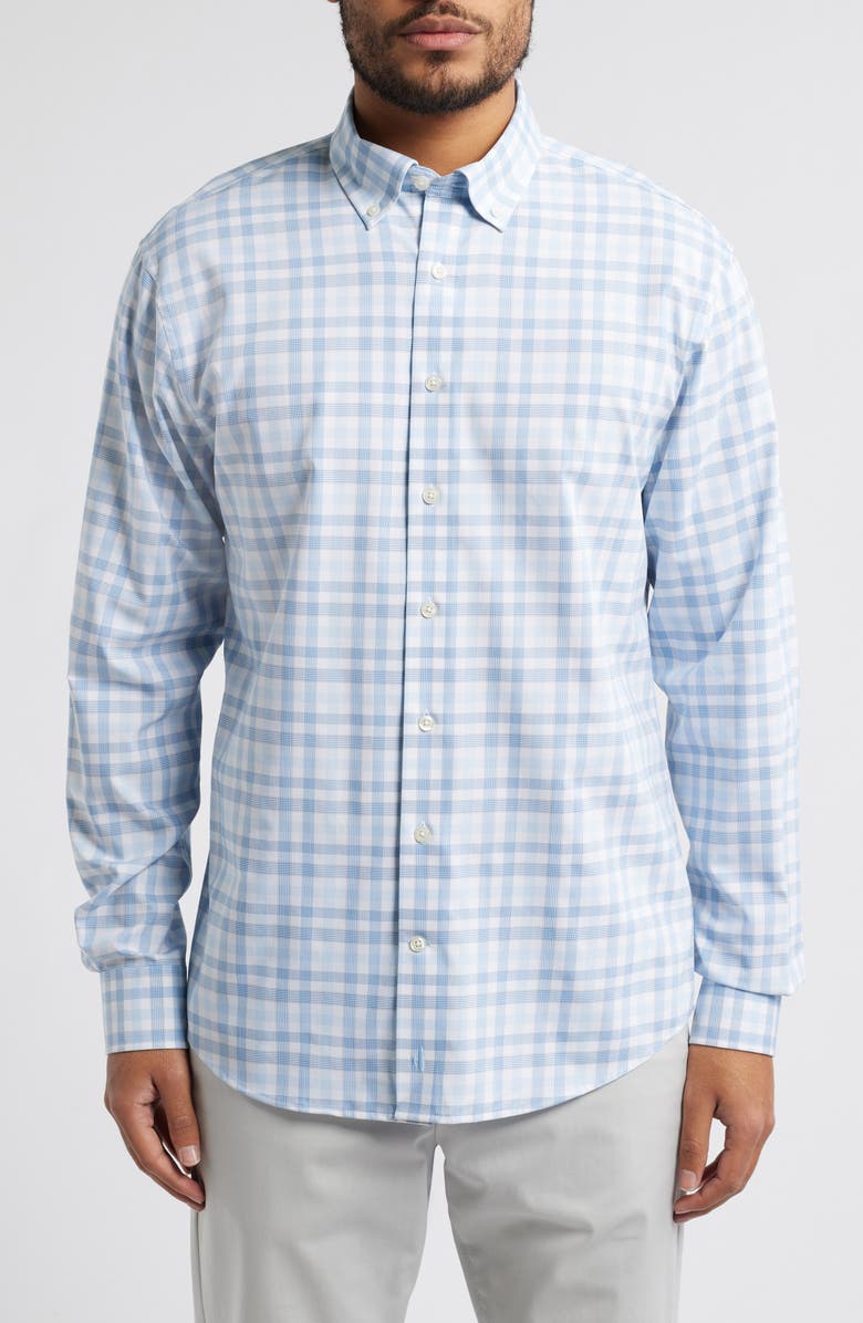 johnnie-O Madden Check Stretch Button-Down Shirt, Main, color, 