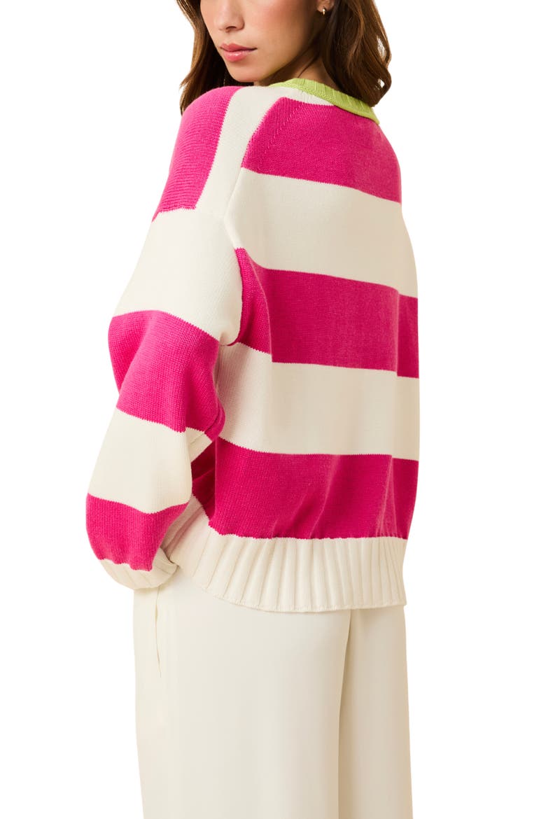 The Reva Stripe Sweater, Alternate, color, PARADISE APPLE