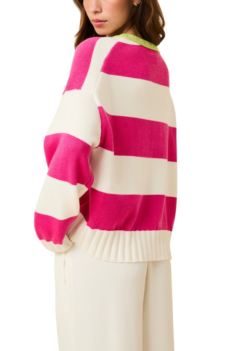 Solid & Striped The Reva Stripe Sweater, Alternate, color, Paradise Apple