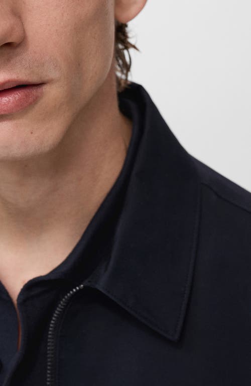Mango Cotton Blend Zip-up Jacket In Blue