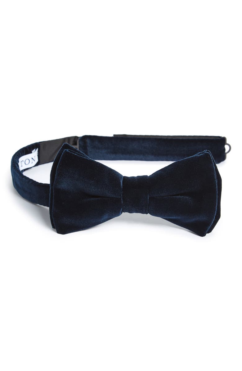 Eton Velvet Bow Tie, Main, color, Navy