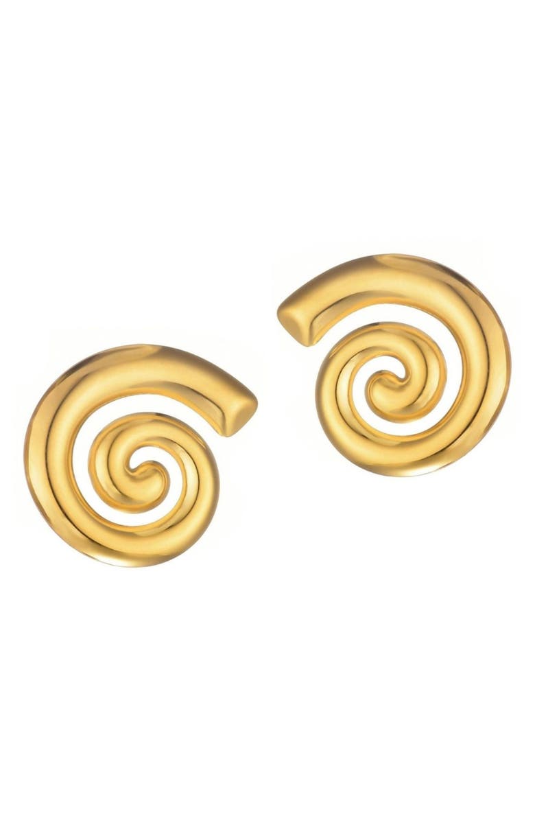Adornia Swirl Stud Earrings, Main, color, Gold