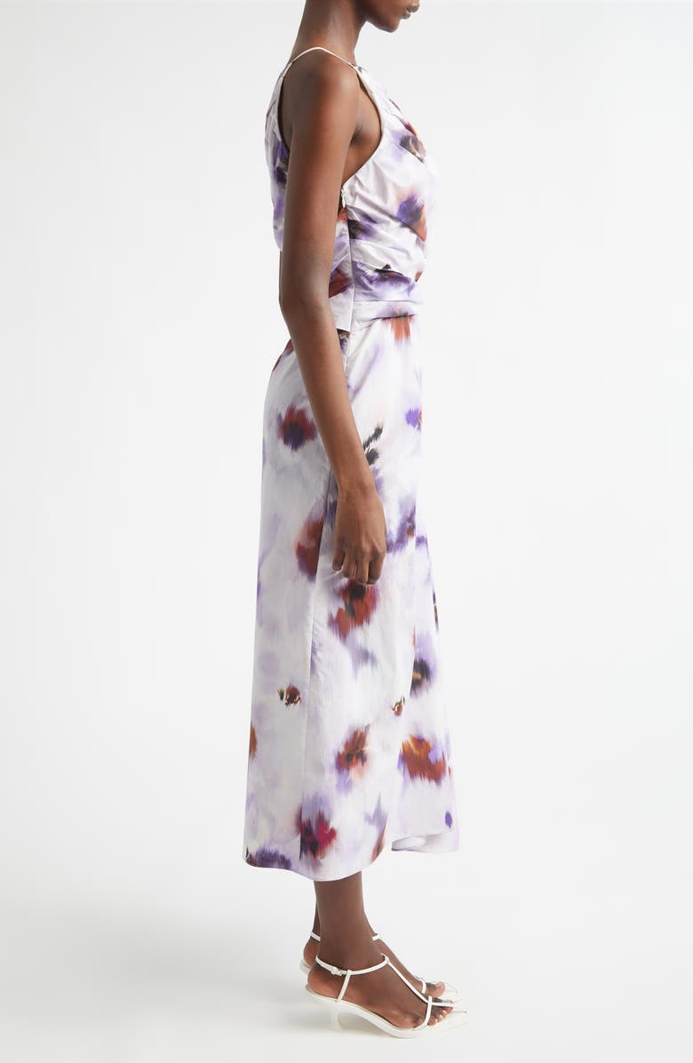 A.L.C. Juno Asymmetric Floral Print Poplin Dress, Alternate, color, Lilac Multi