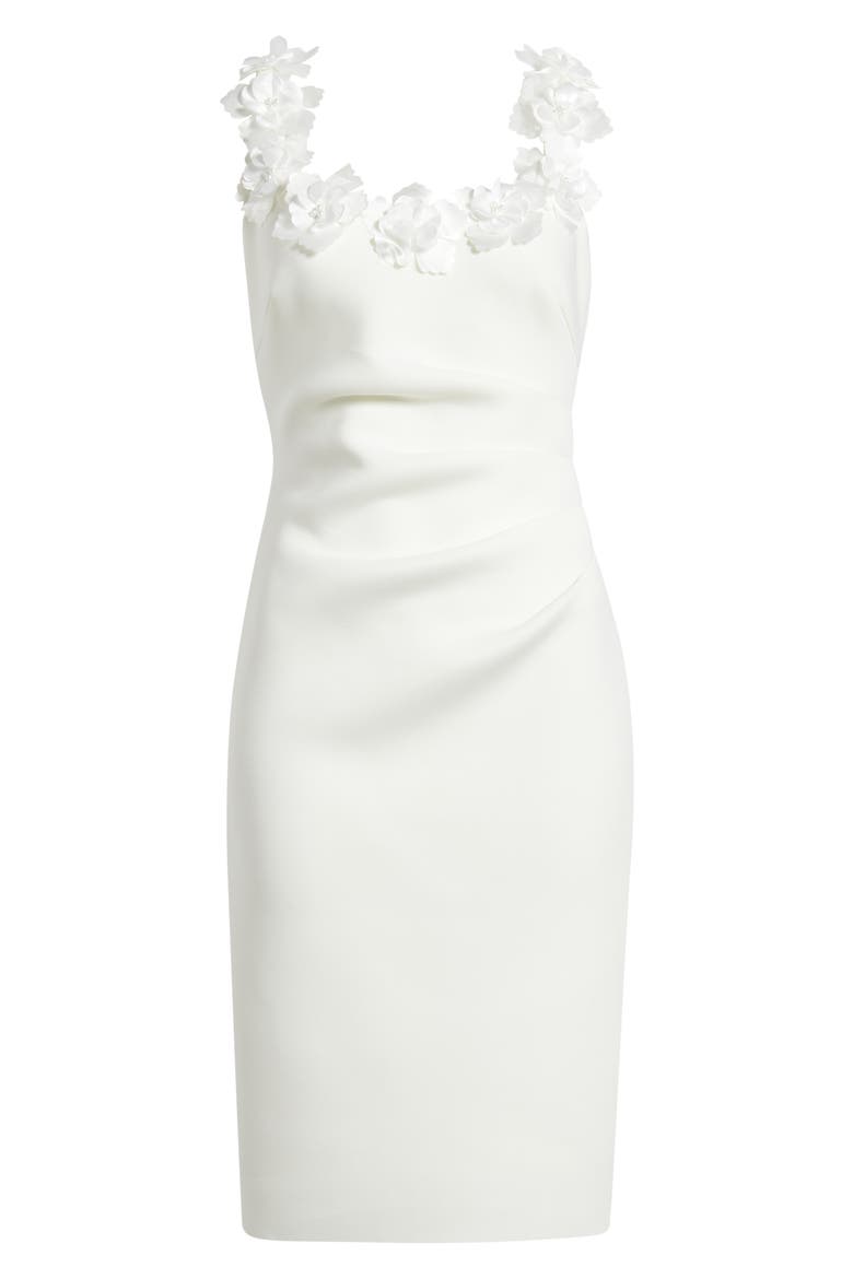 Floral Ruched Cocktail Dress, Alternate, color, IVORY