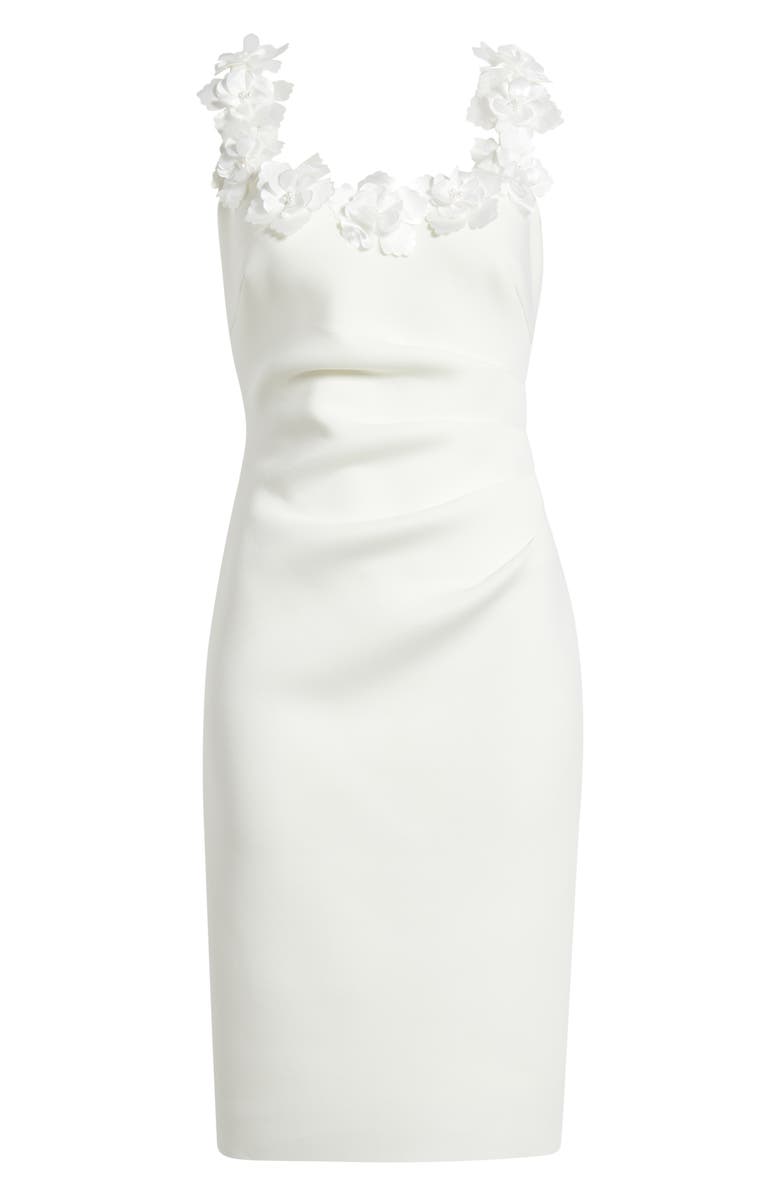 Eliza J Floral Ruched Cocktail Dress, Main, color, Ivory