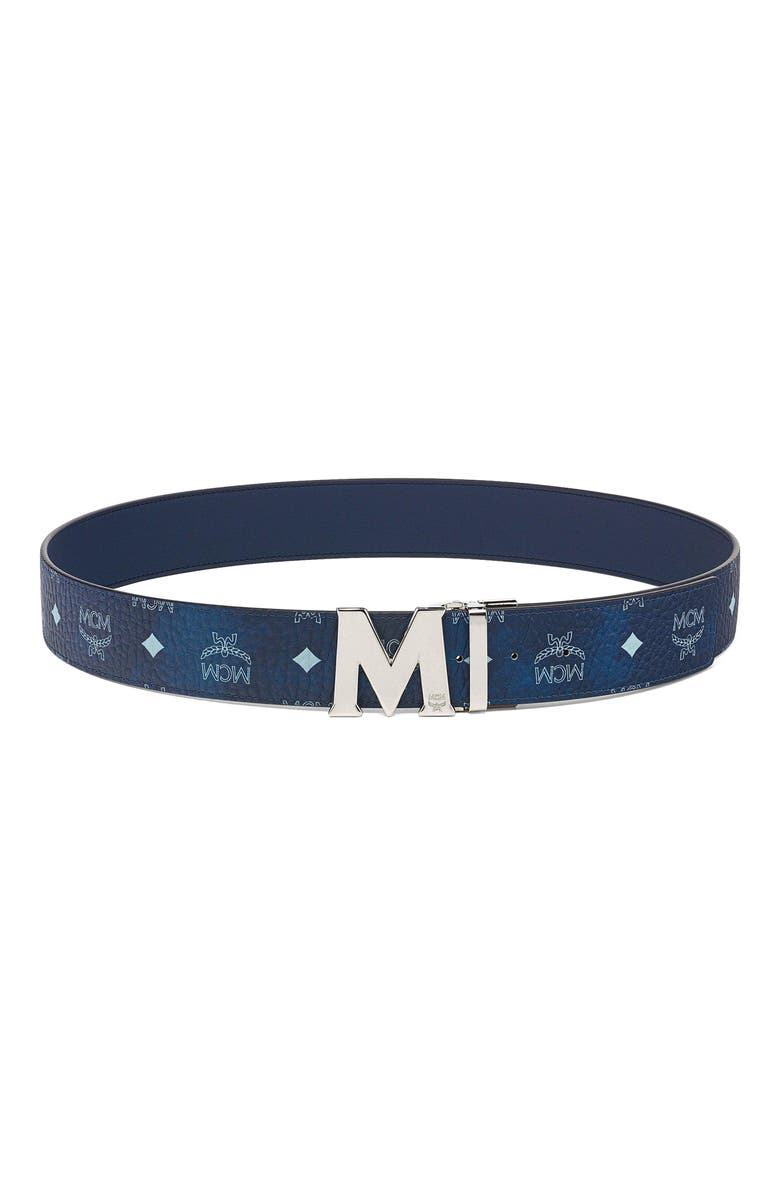 MCM Claus M Reversible Belt 1.75" in Visetos, Main, color, Blue